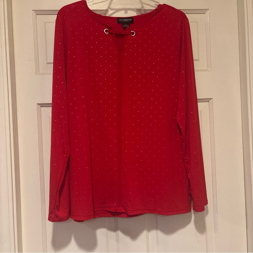 Liz Claiborne Red Long Sleeve Top